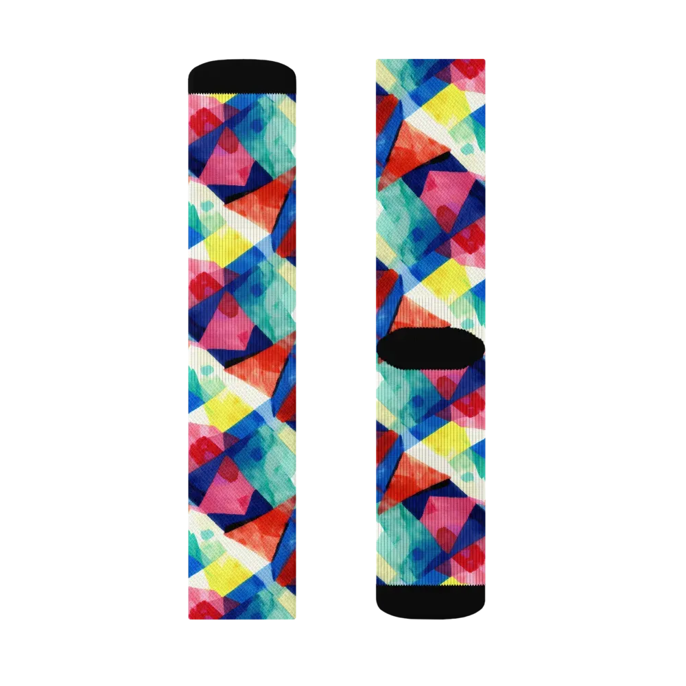 Chromatic Collage on Socks — Right Sock