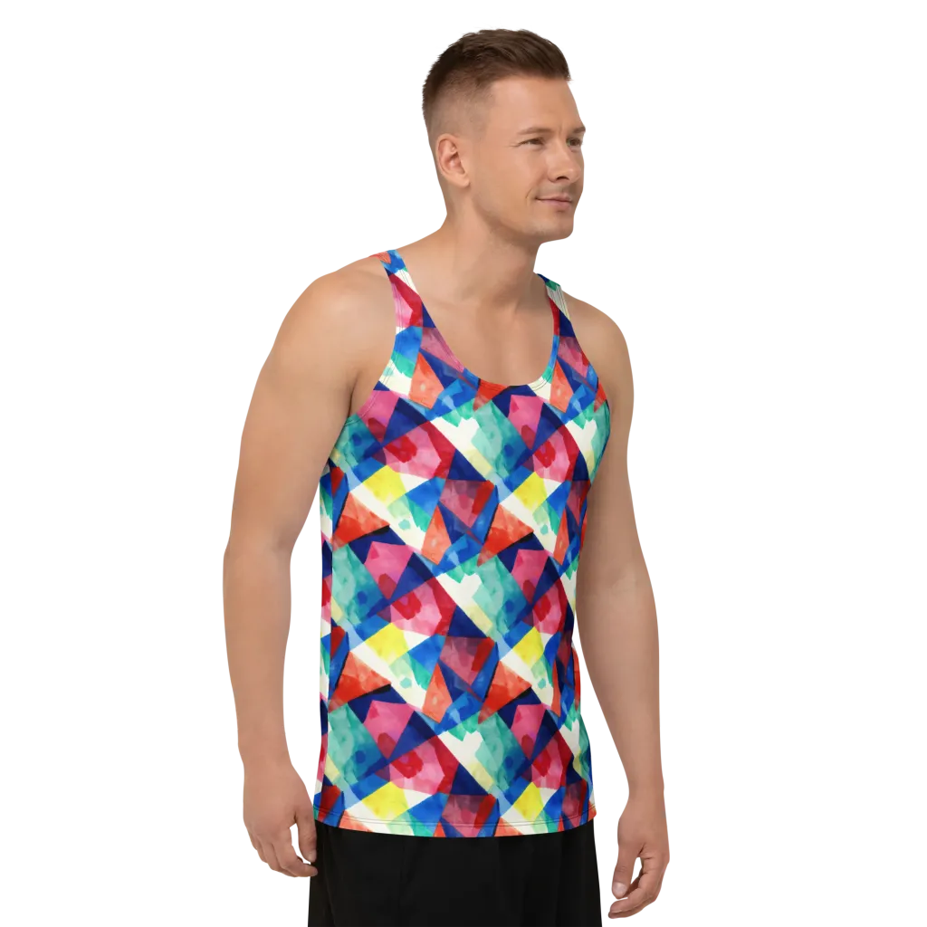 Chromatic Collage on Men's Tank Top — Right Front