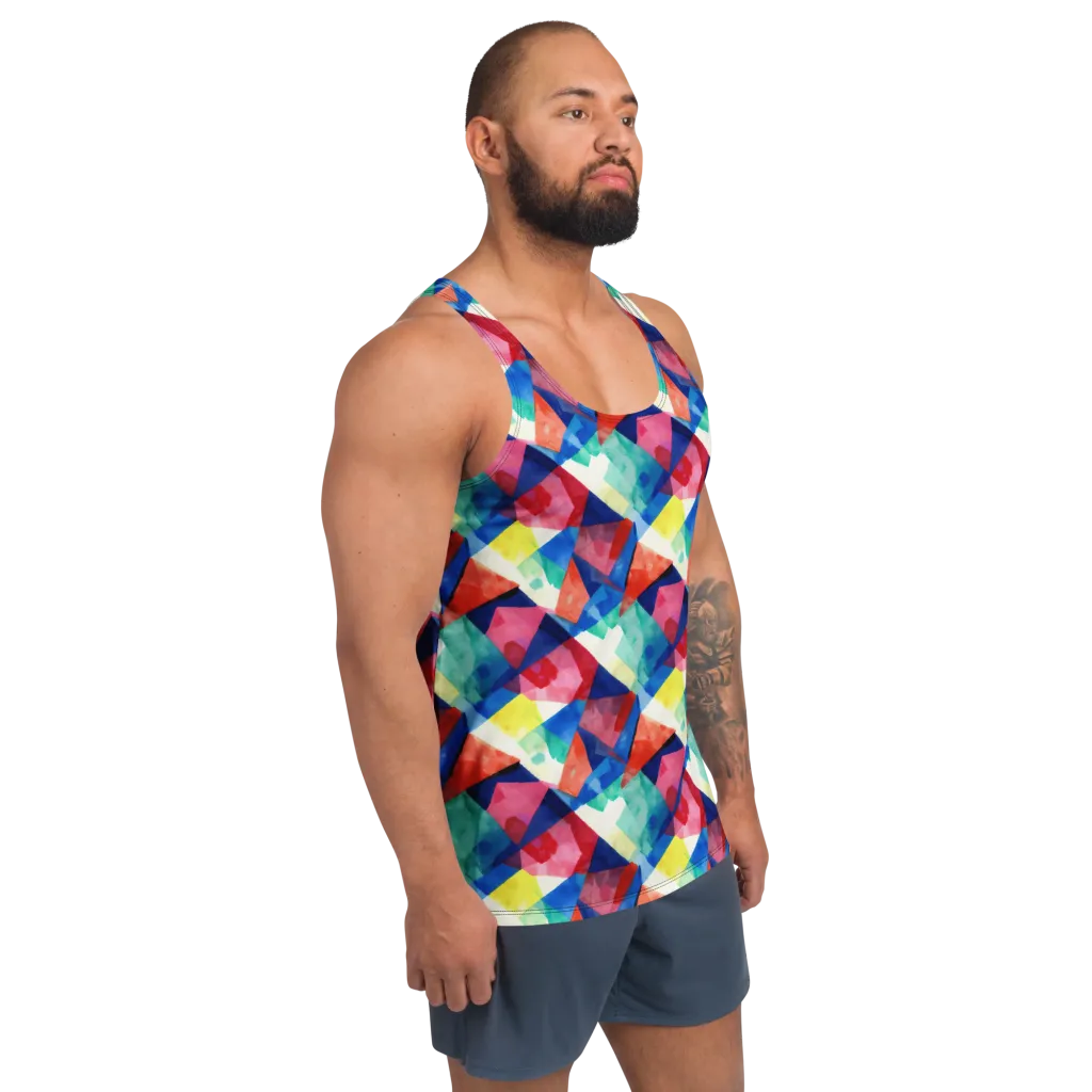 Chromatic Collage on Men's Tank Top — Right Front