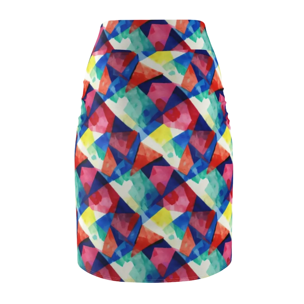 Chromatic Collage on Pencil Skirt — Back
