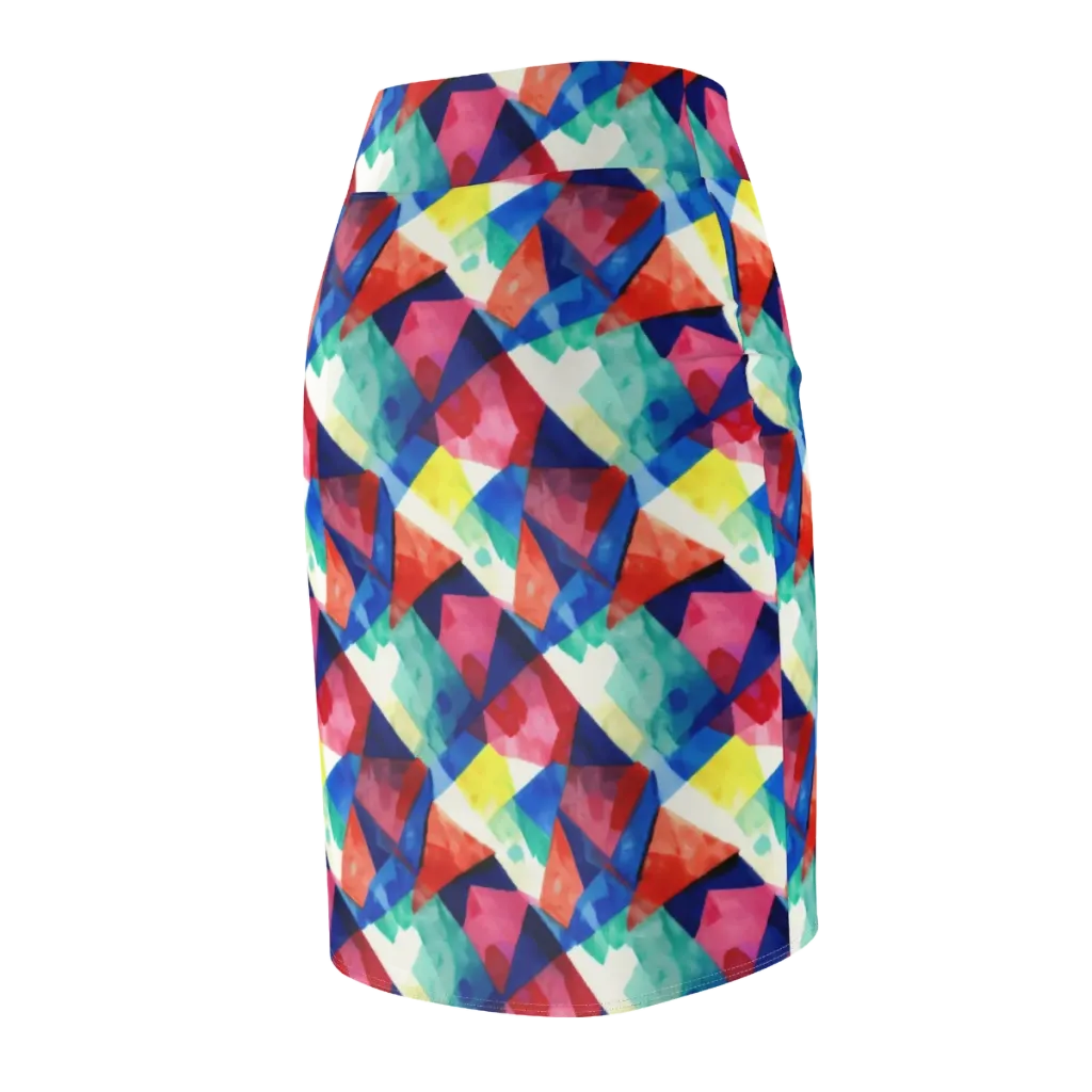 Chromatic Collage on Pencil Skirt — Back Side