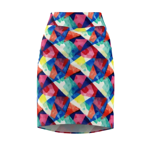 Chromatic Collage on a Pencil Skirt
