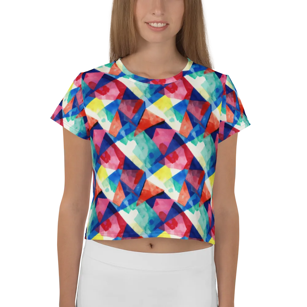 Chromatic Collage on Crop Tee — Front