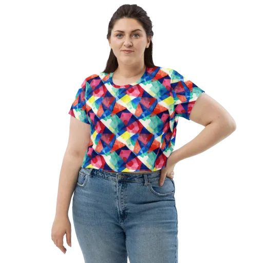 Chromatic Collage on a Crop Tee