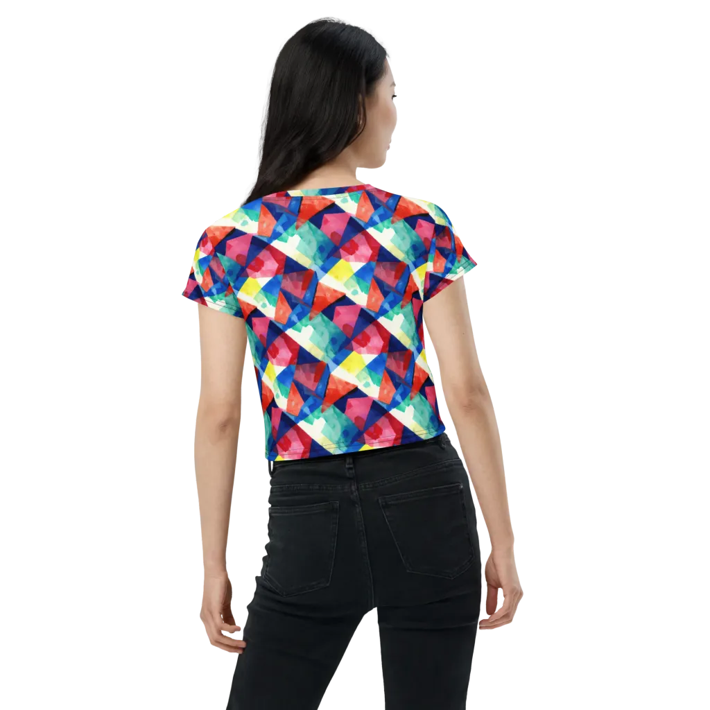 Chromatic Collage on Crop Tee — Back
