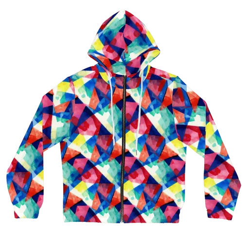 Chromatic Collage on a Women's Full-Zip Hoodie