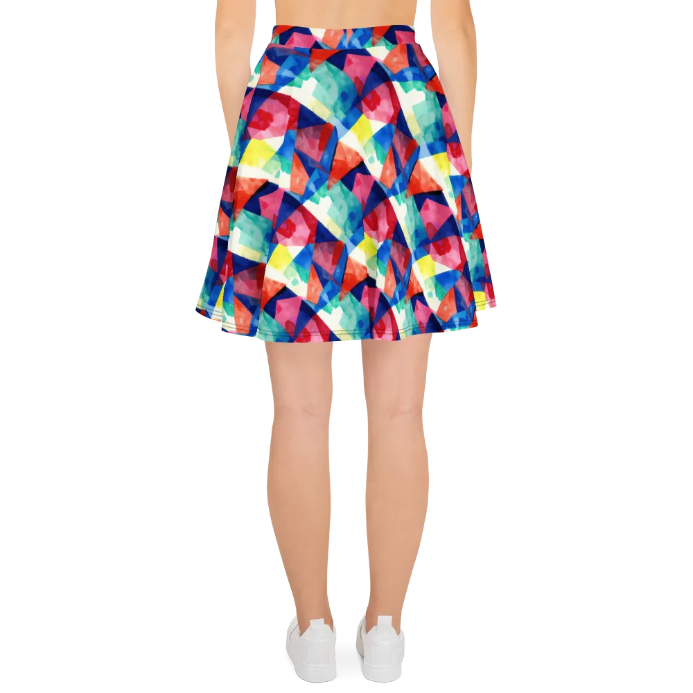 Chromatic Collage on Skater Skirt — Back