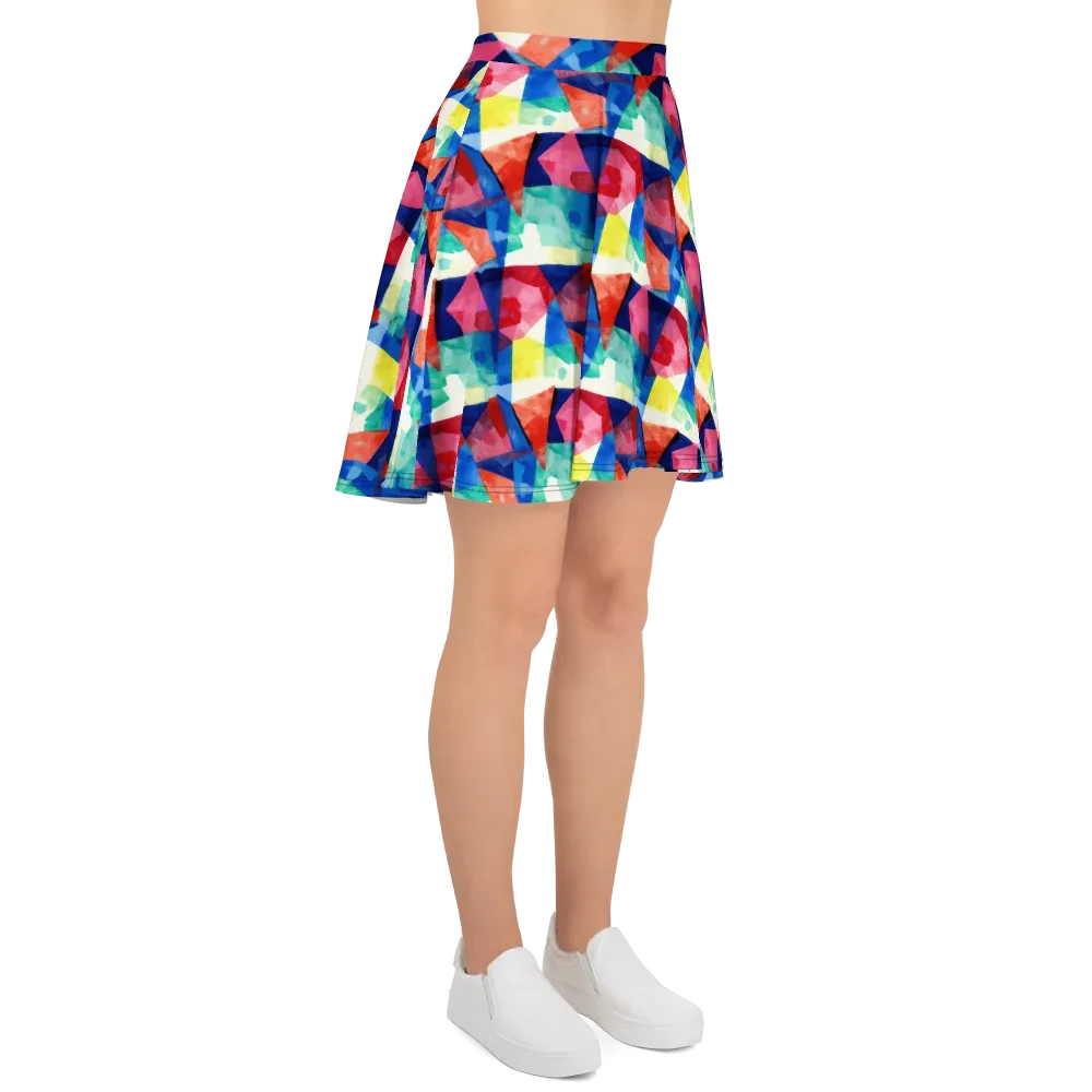 Chromatic Collage on Skater Skirt — Right