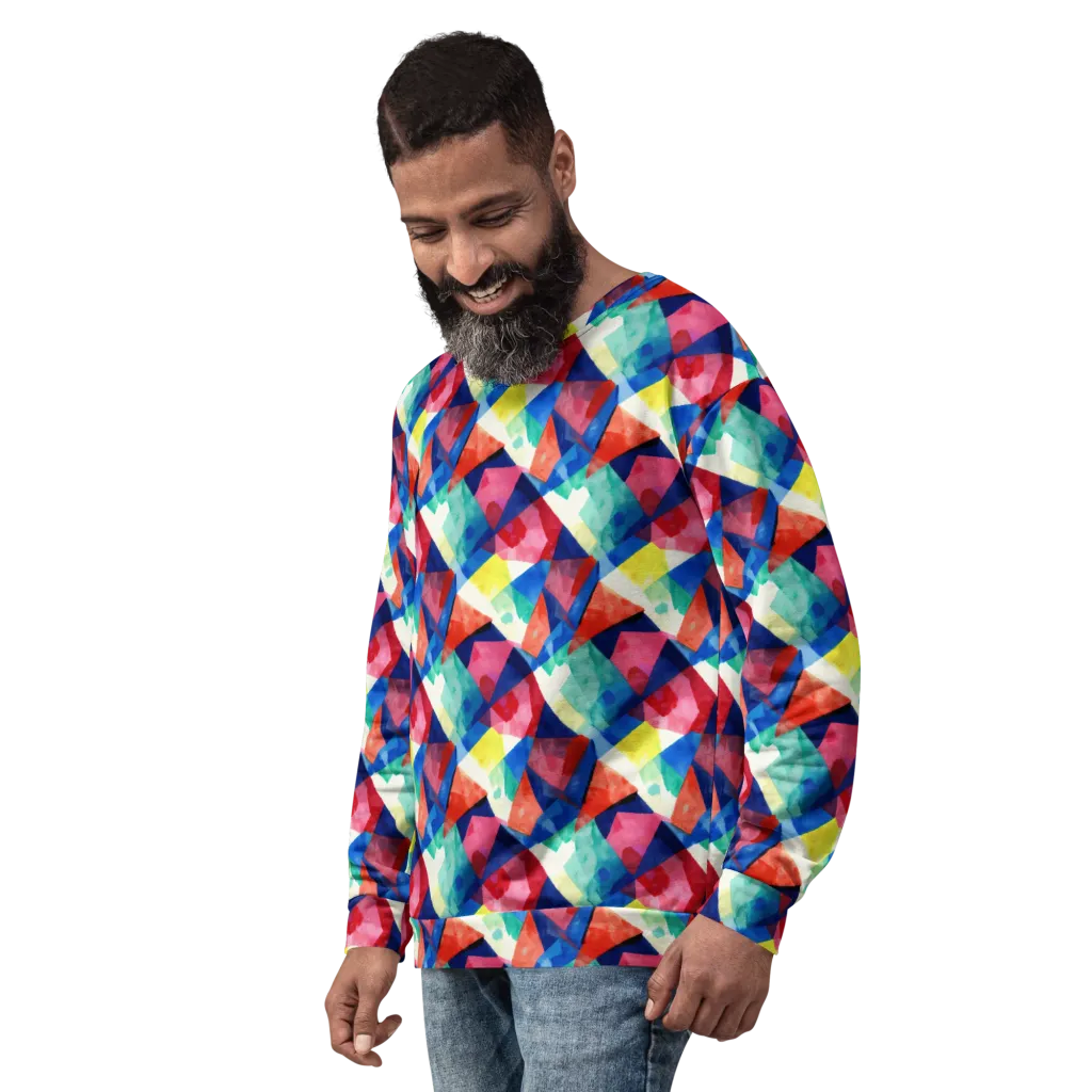Chromatic Collage on Sweatshirt — Left Front