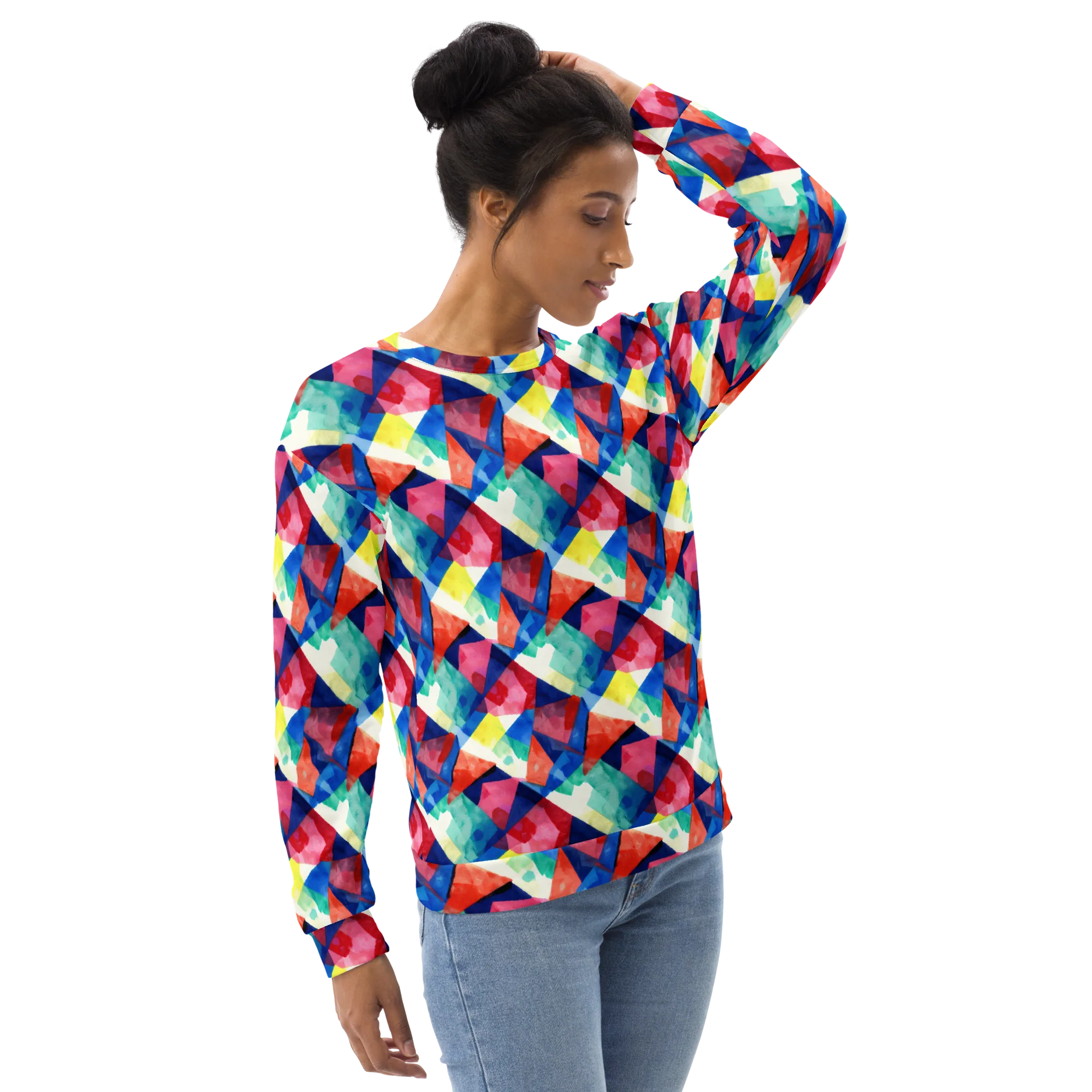 Chromatic Collage on Sweatshirt — Right Front