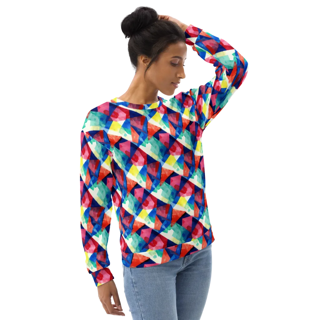 Chromatic Collage on Sweatshirt — Right Front