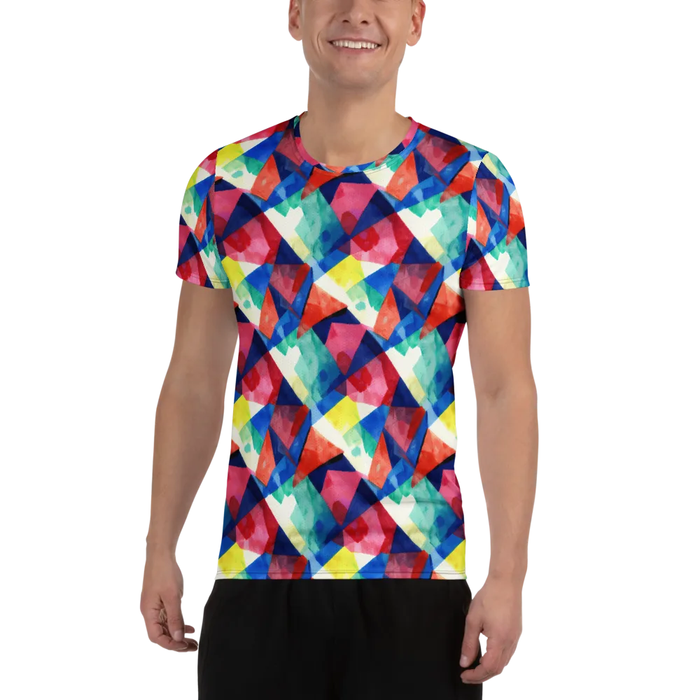 Chromatic Collage on Men's Athletic T-Shirt — Front