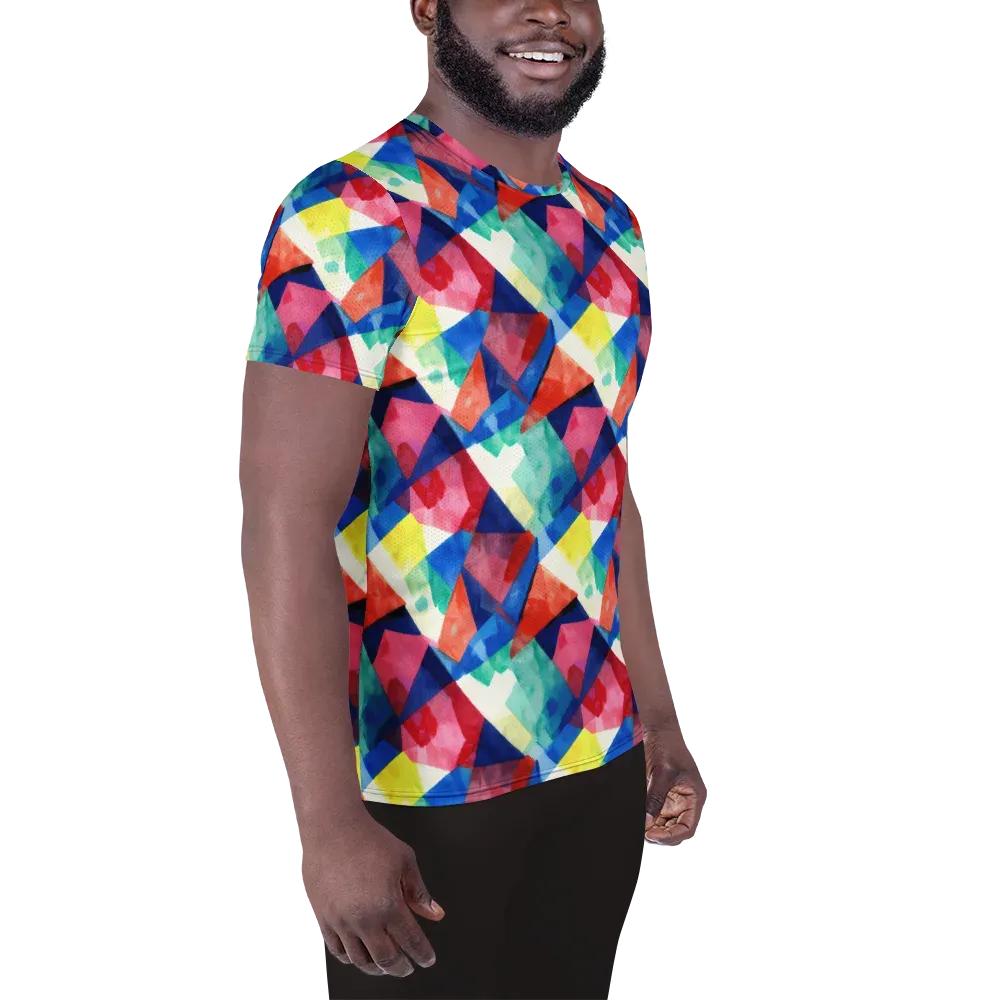 Chromatic Collage on Men's Athletic T-Shirt — Right