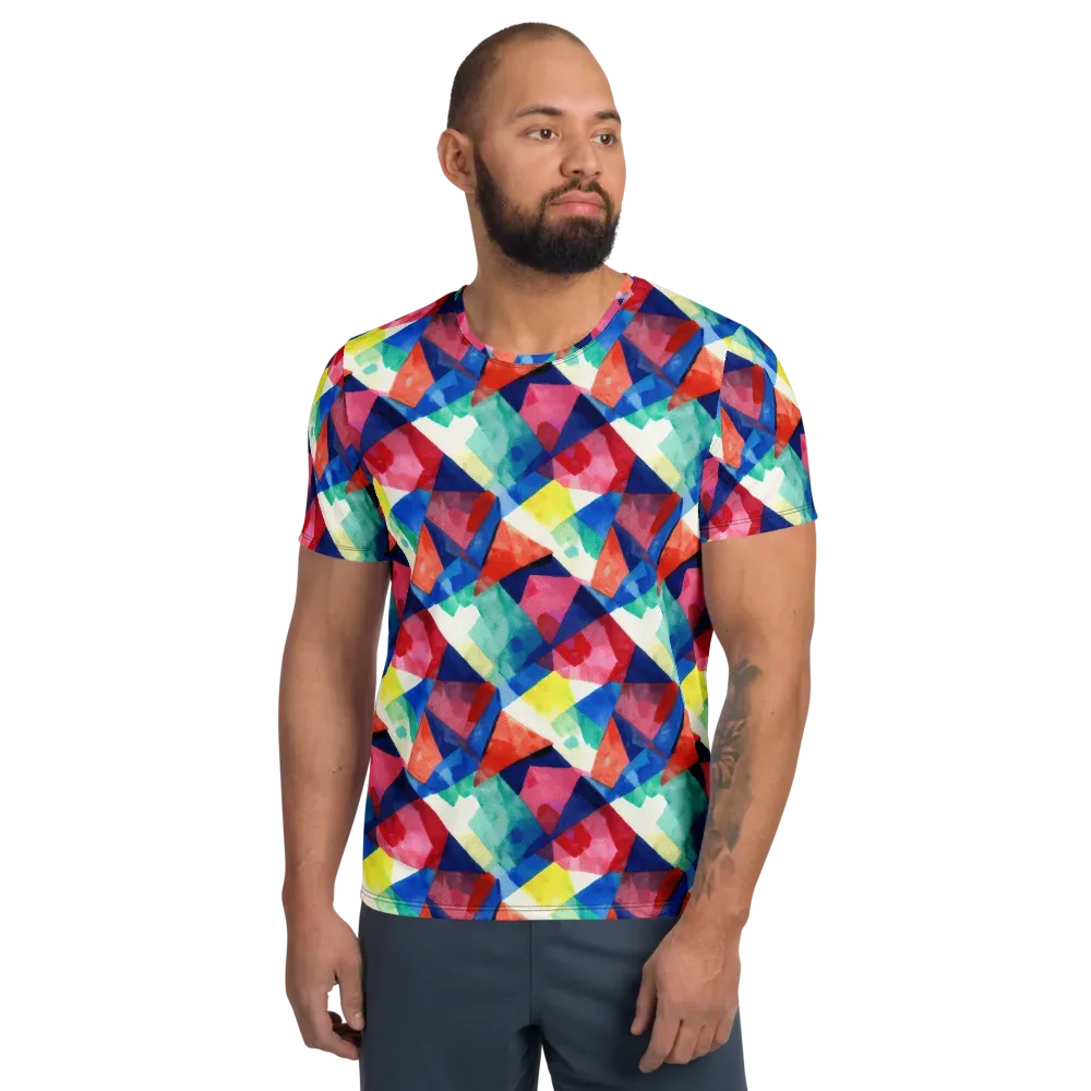 Chromatic Collage on Men's Athletic T-Shirt — Front
