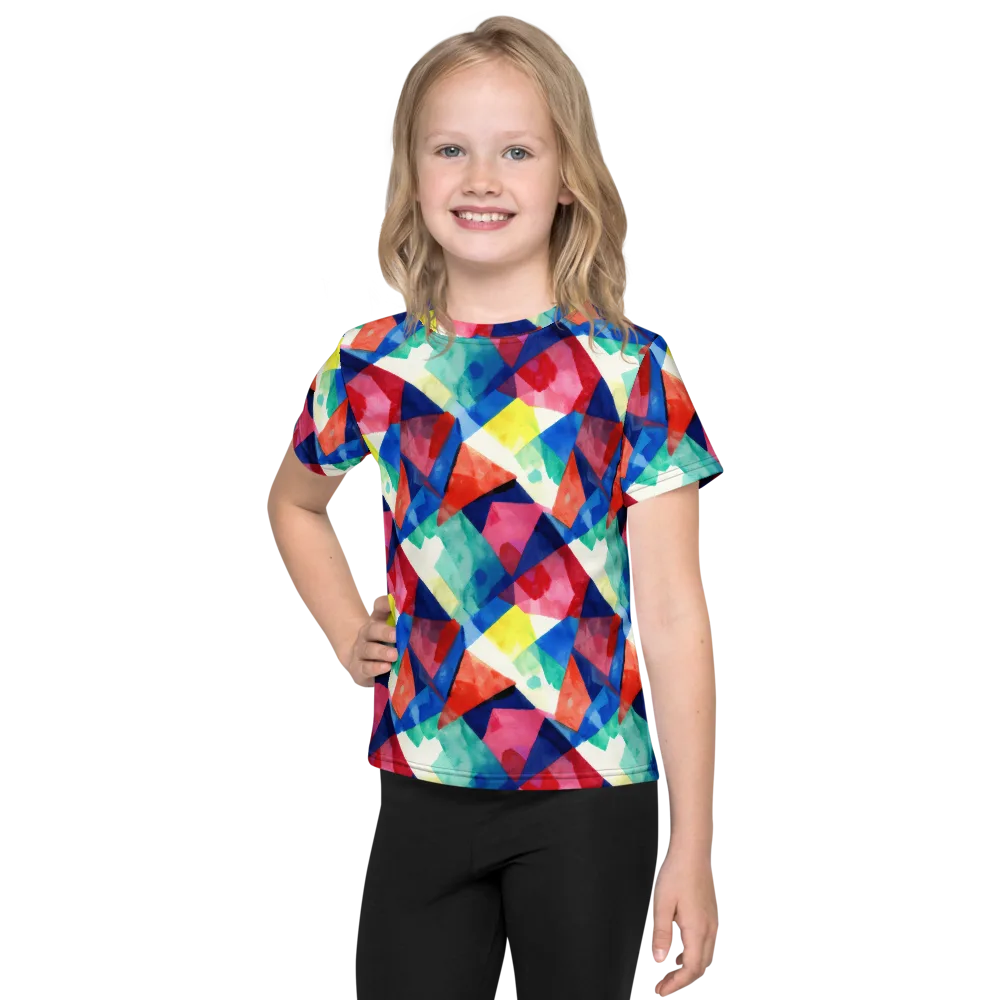 Chromatic Collage on Kids Crew Neck T-Shirt — Front