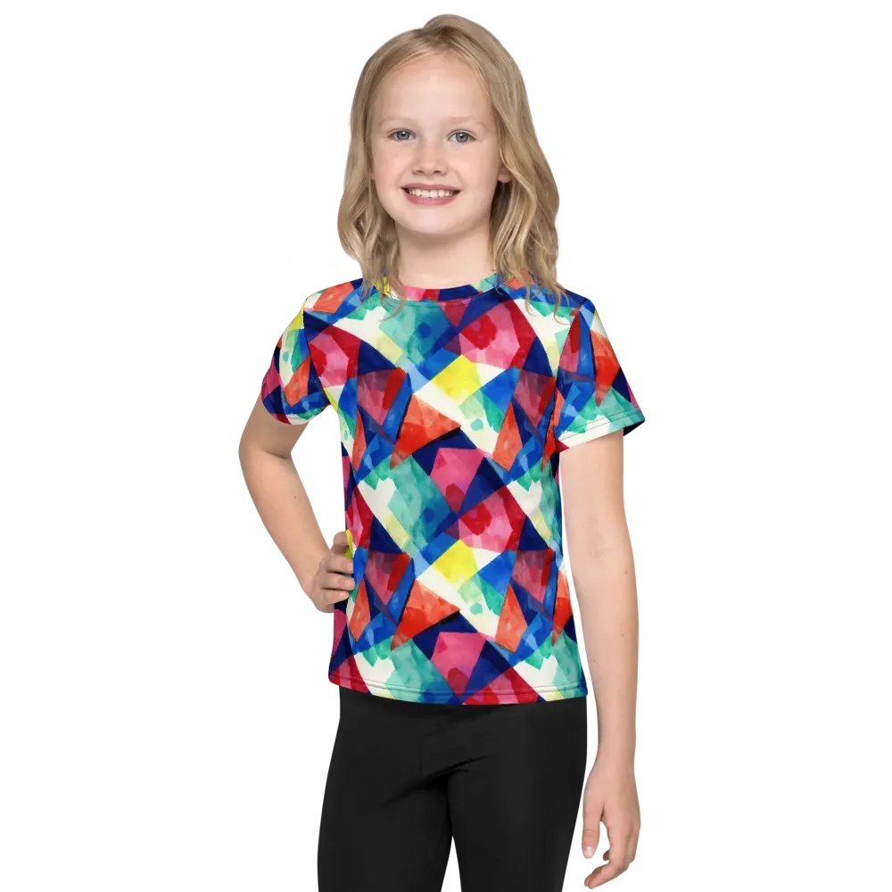 Chromatic Collage on Kids Crew Neck T-Shirt — Front