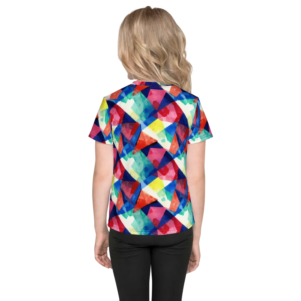 Chromatic Collage on Kids Crew Neck T-Shirt — Back