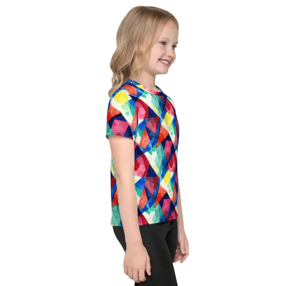 Chromatic Collage on Kids Crew Neck T-Shirt — Right