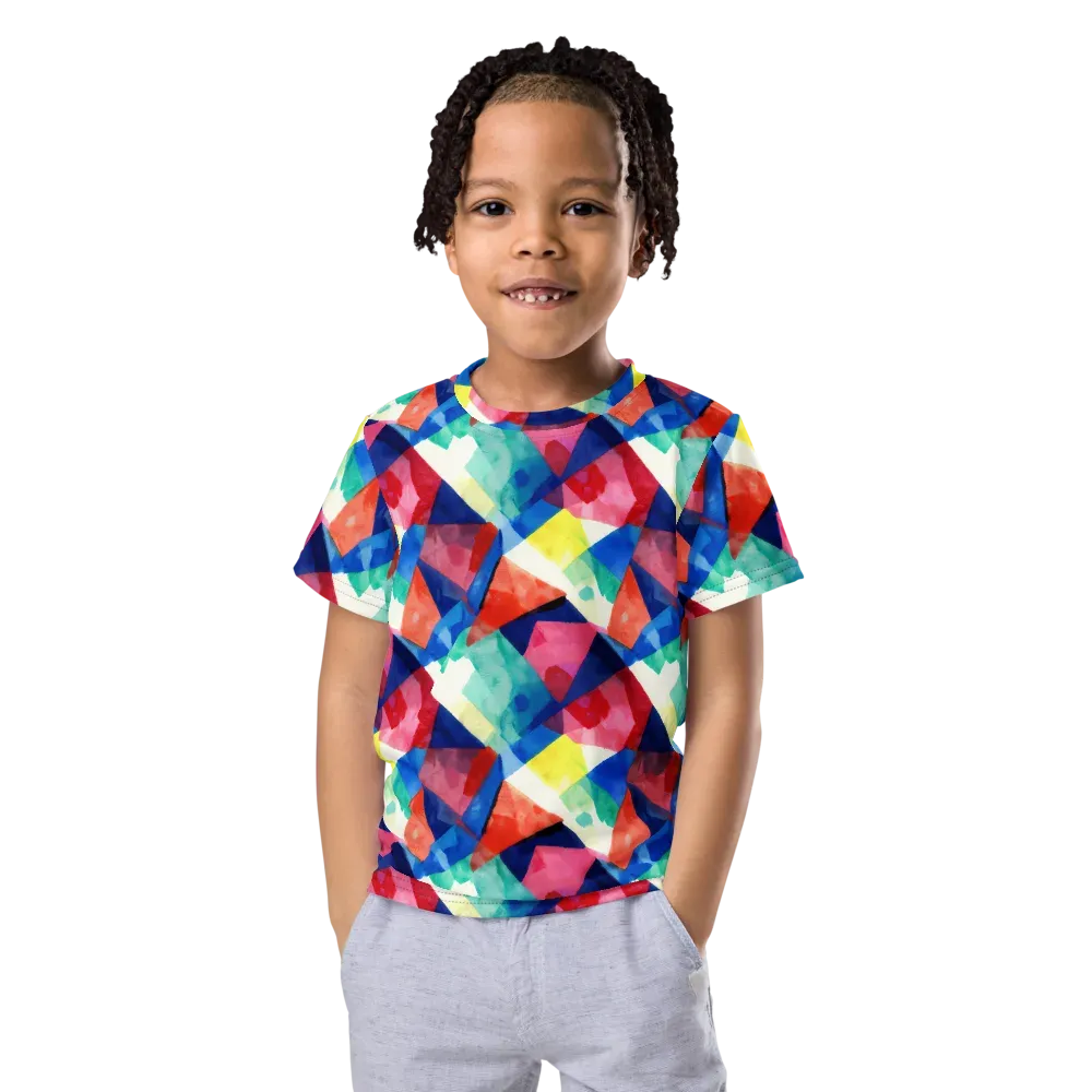 Chromatic Collage on Kids Crew Neck T-Shirt — Front