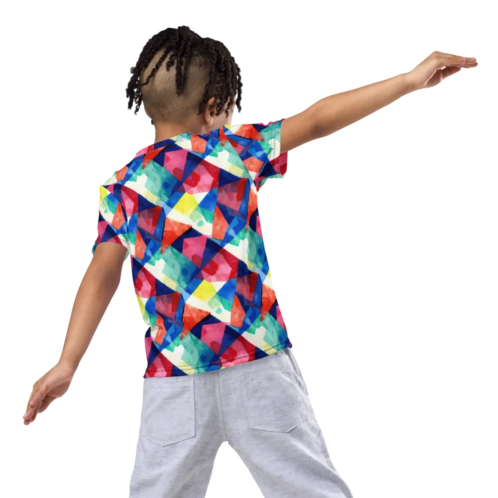 Chromatic Collage on Kids Crew Neck T-Shirt — Back