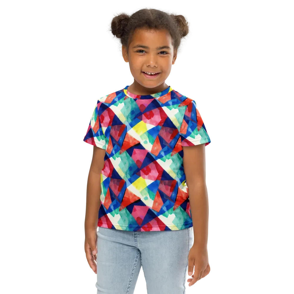 Chromatic Collage on Kids Crew Neck T-Shirt — Front