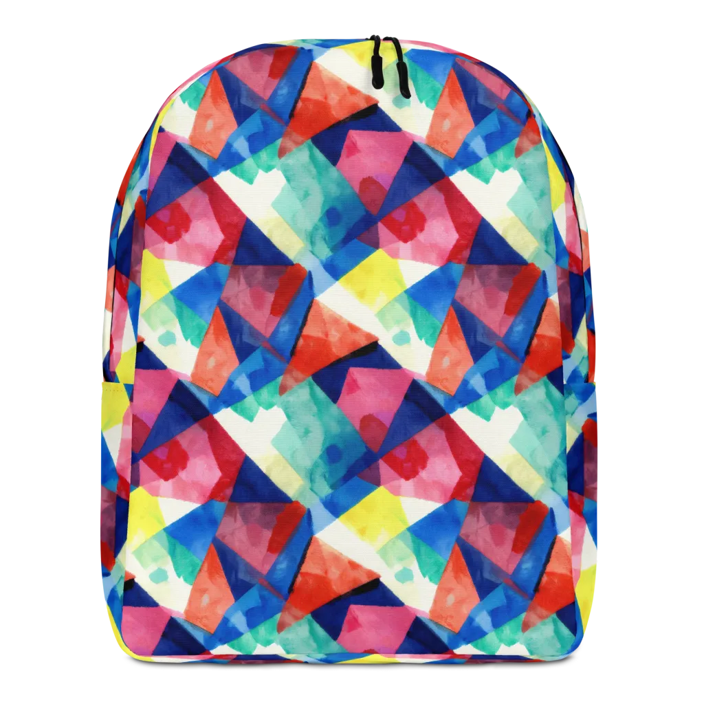Chromatic Collage on Minimalist Backpack — Front