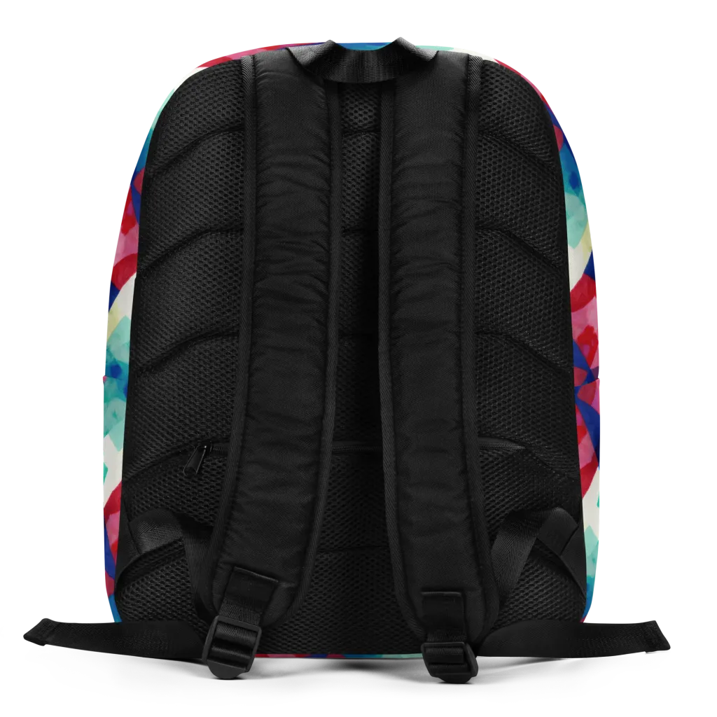 Chromatic Collage on Minimalist Backpack — Back