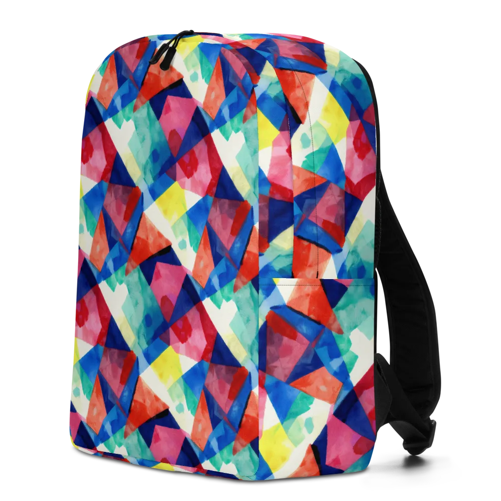 Chromatic Collage on Minimalist Backpack — Left