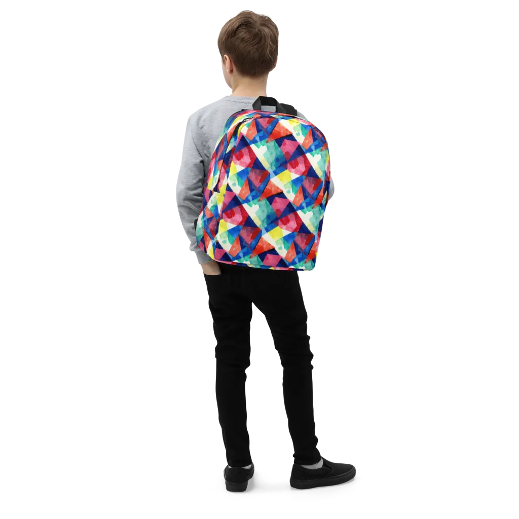 Chromatic Collage on Minimalist Backpack — Right Front