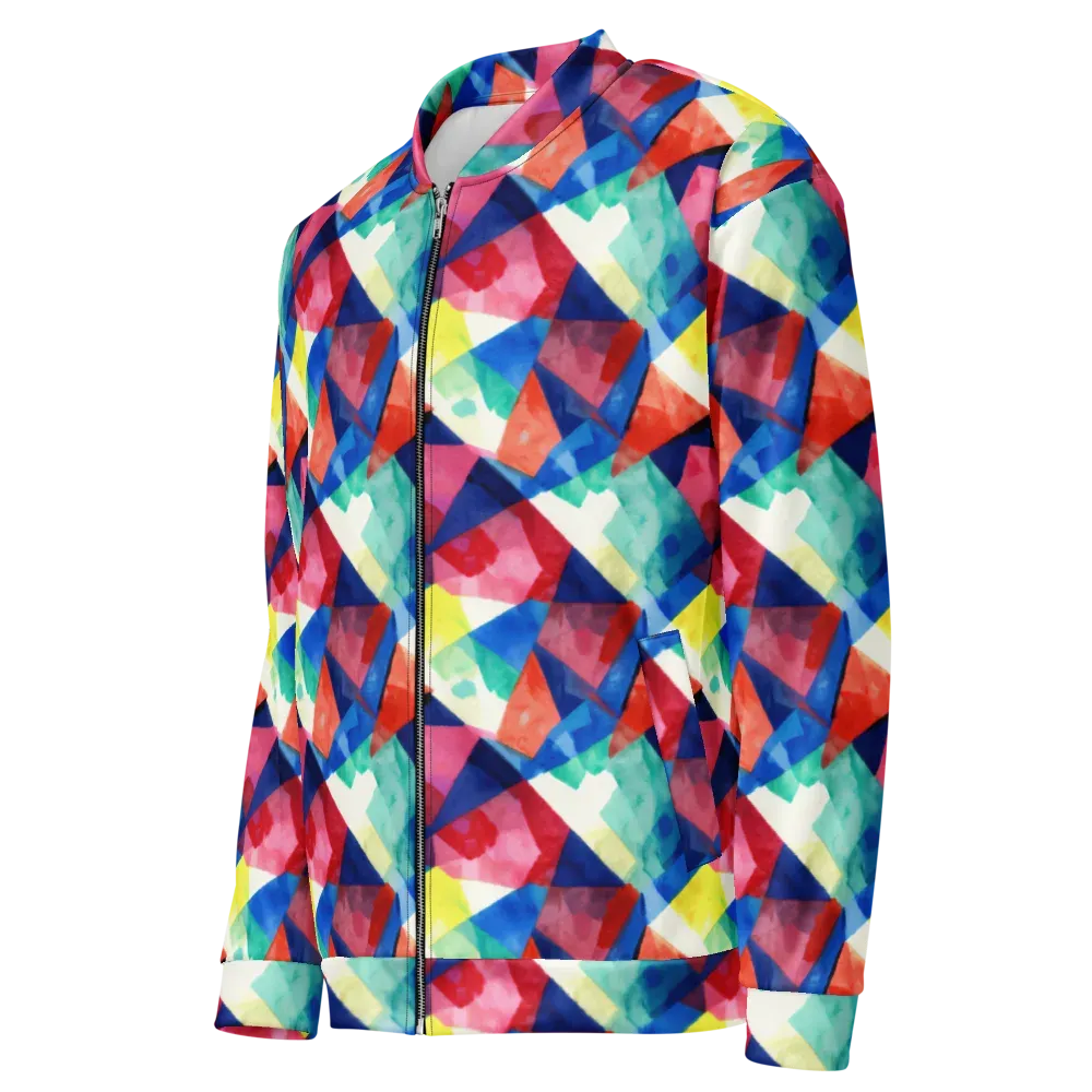 Chromatic Collage on Bomber Jacket — Left Front