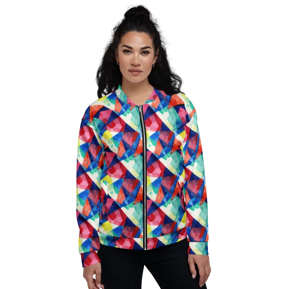 Chromatic Collage on Bomber Jacket — Front