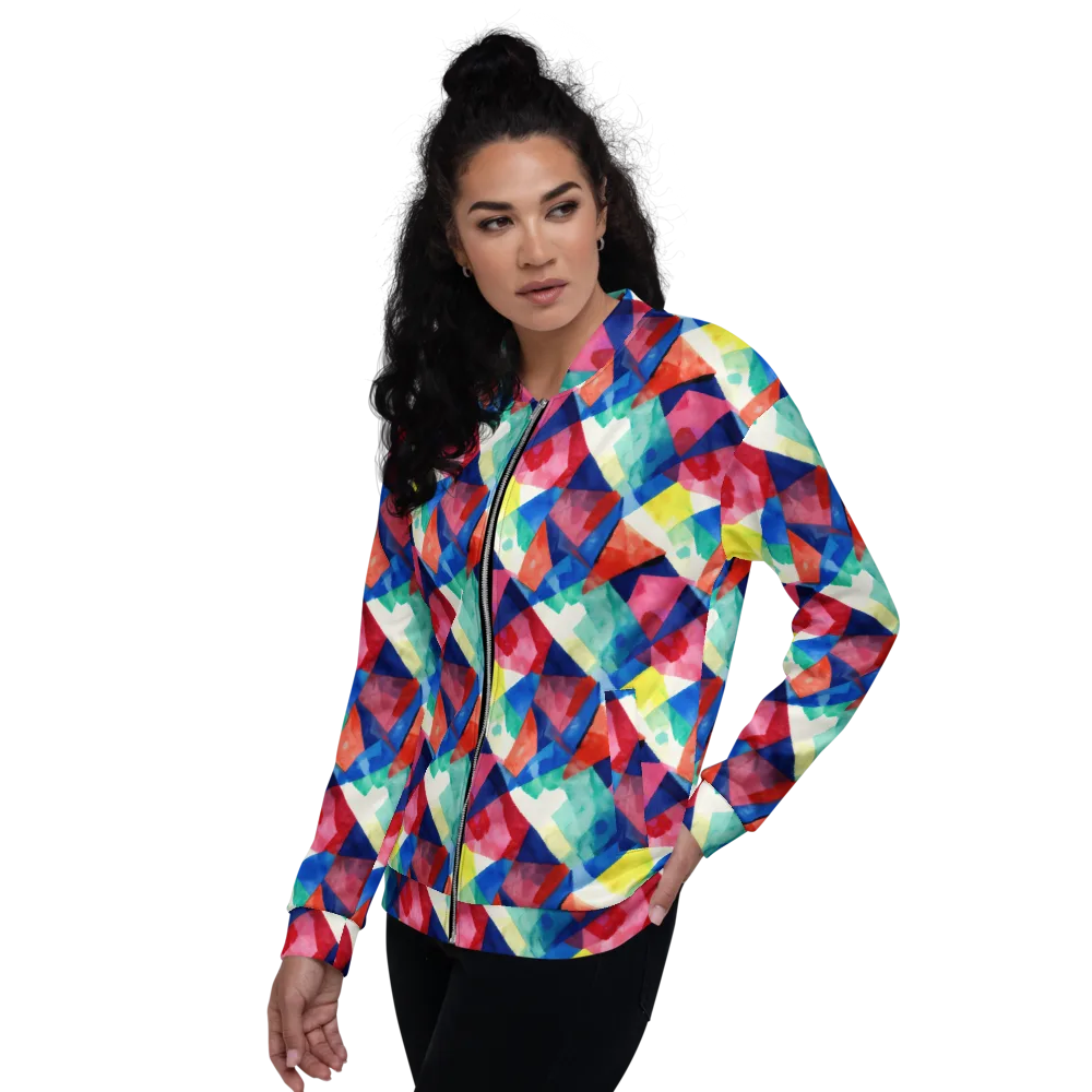 Chromatic Collage on Bomber Jacket — Left