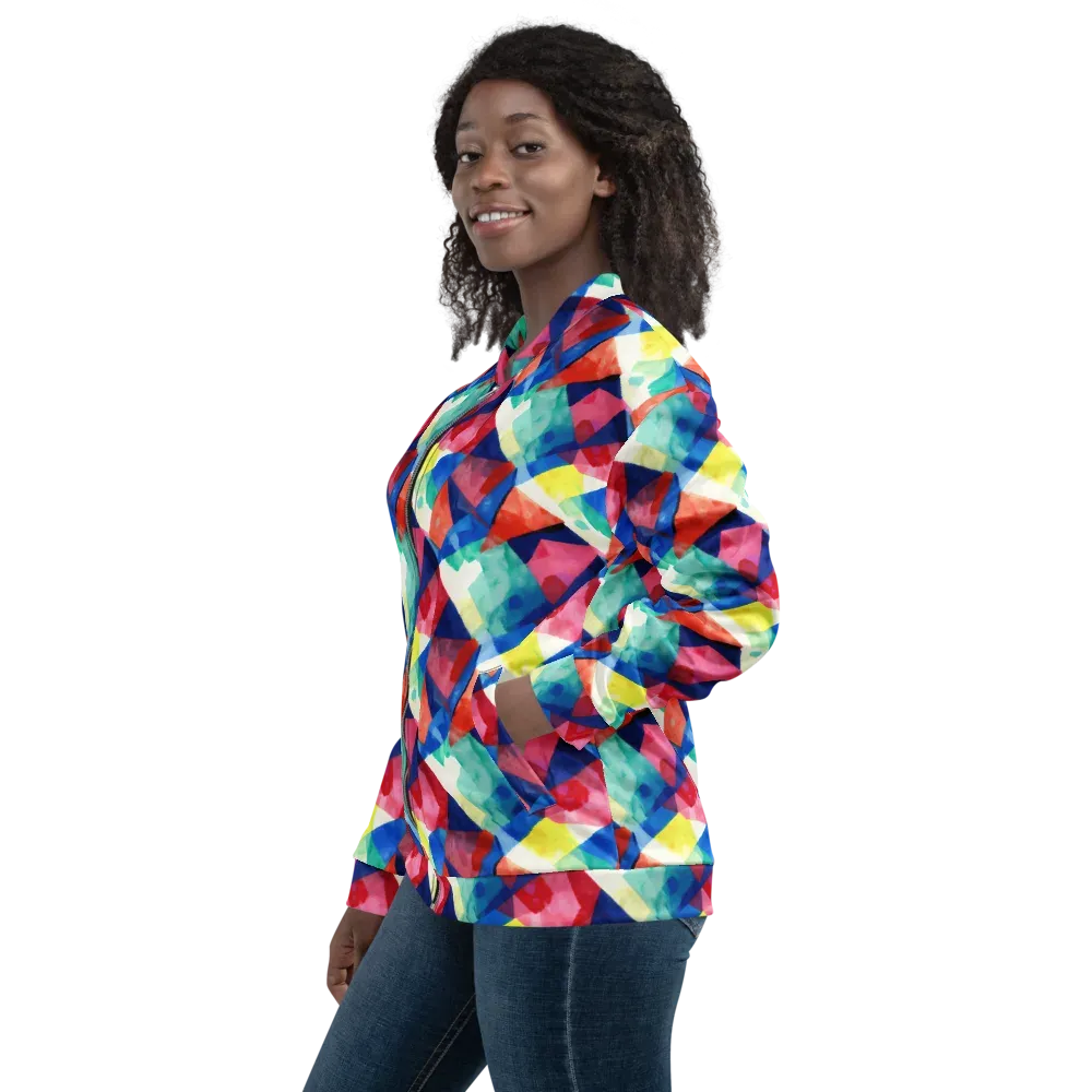 Chromatic Collage on Bomber Jacket — Left