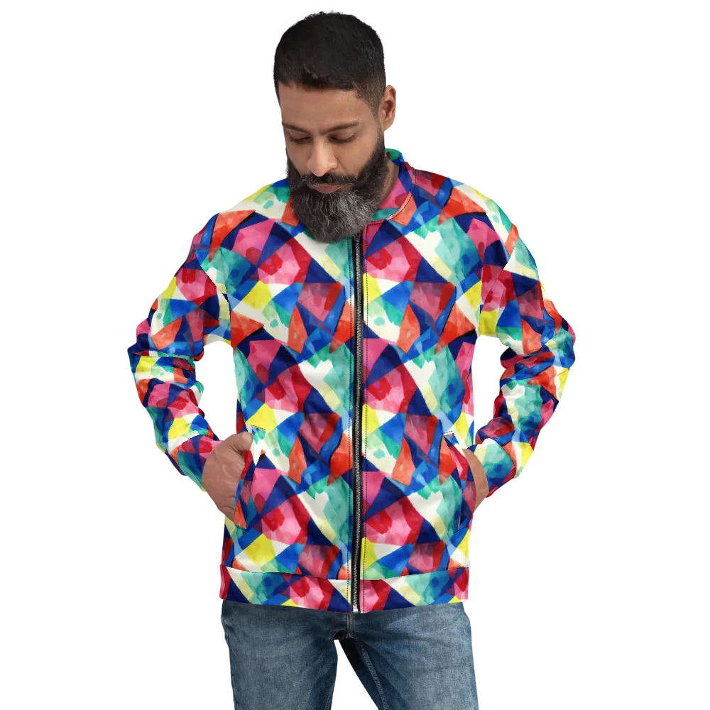 Chromatic Collage on Bomber Jacket — Front