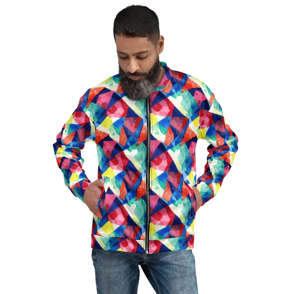 Chromatic Collage on Bomber Jacket — Front