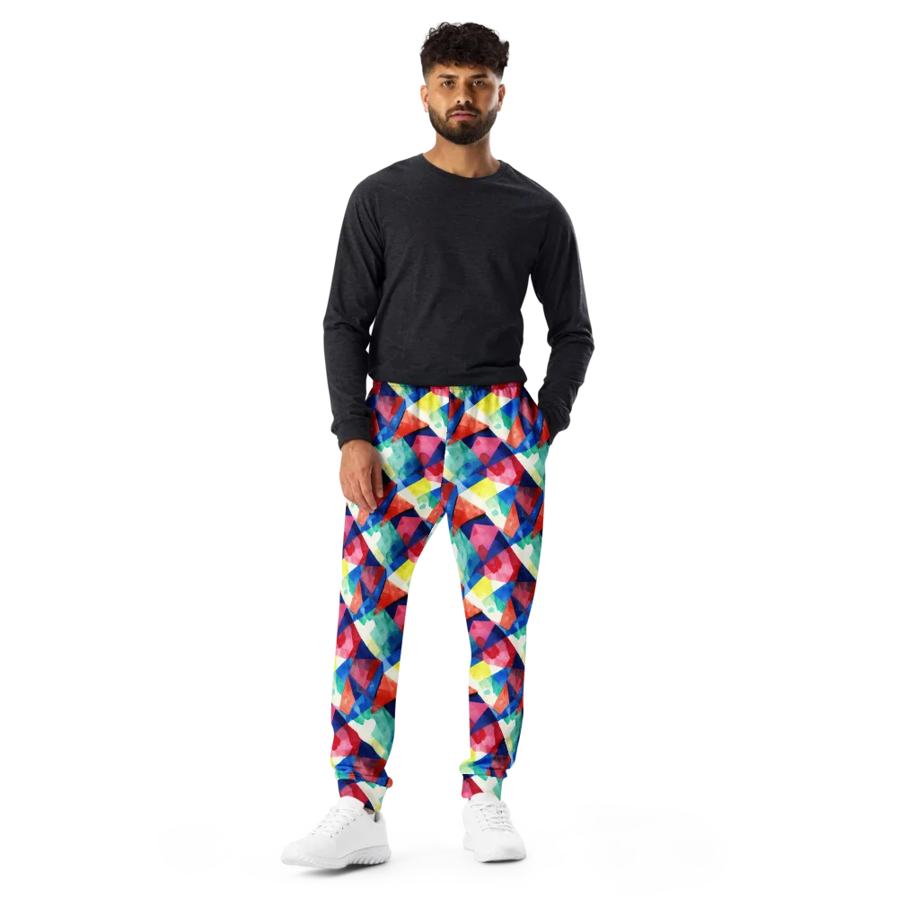 Chromatic Collage on Men's Joggers — Front