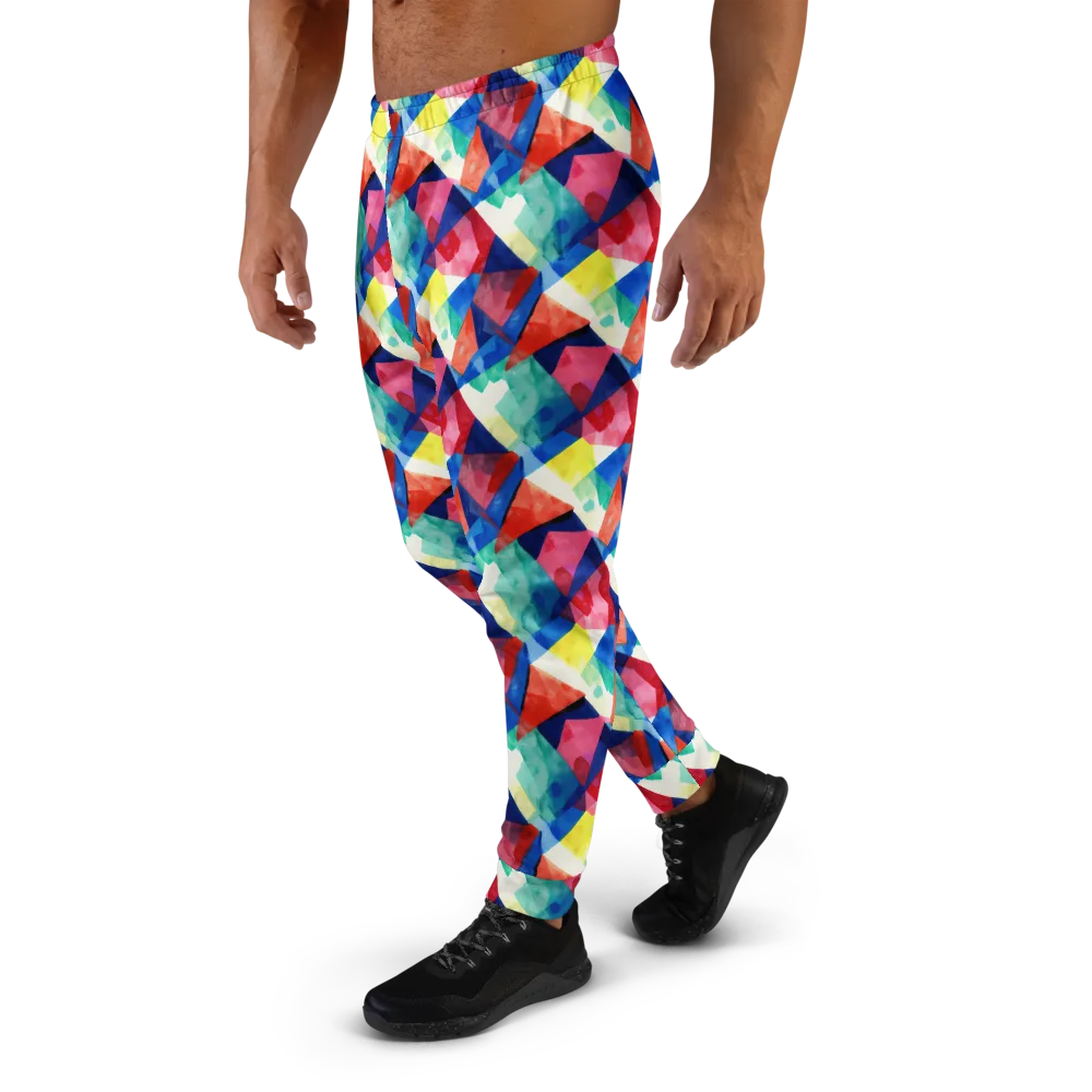 Chromatic Collage on Men's Joggers — Left