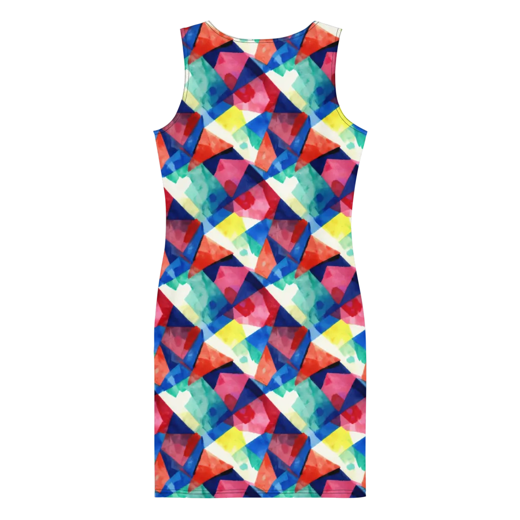Chromatic Collage on Bodycon Dress — Back