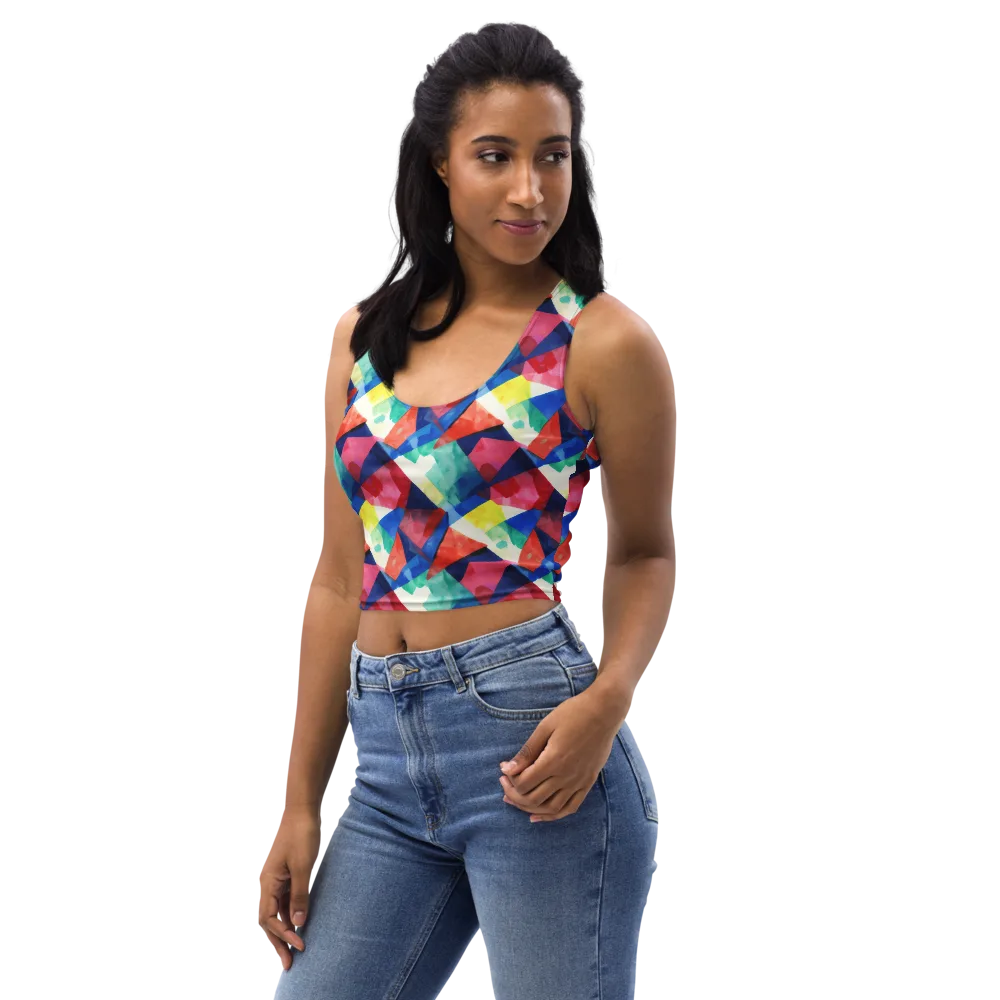 Chromatic Collage on Crop Top — Left Front