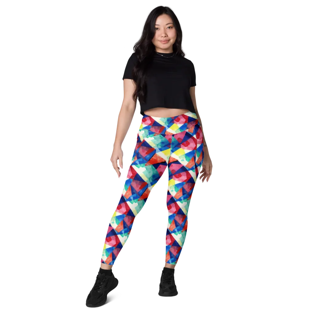 Chromatic Collage on Leggings with Pockets — Front