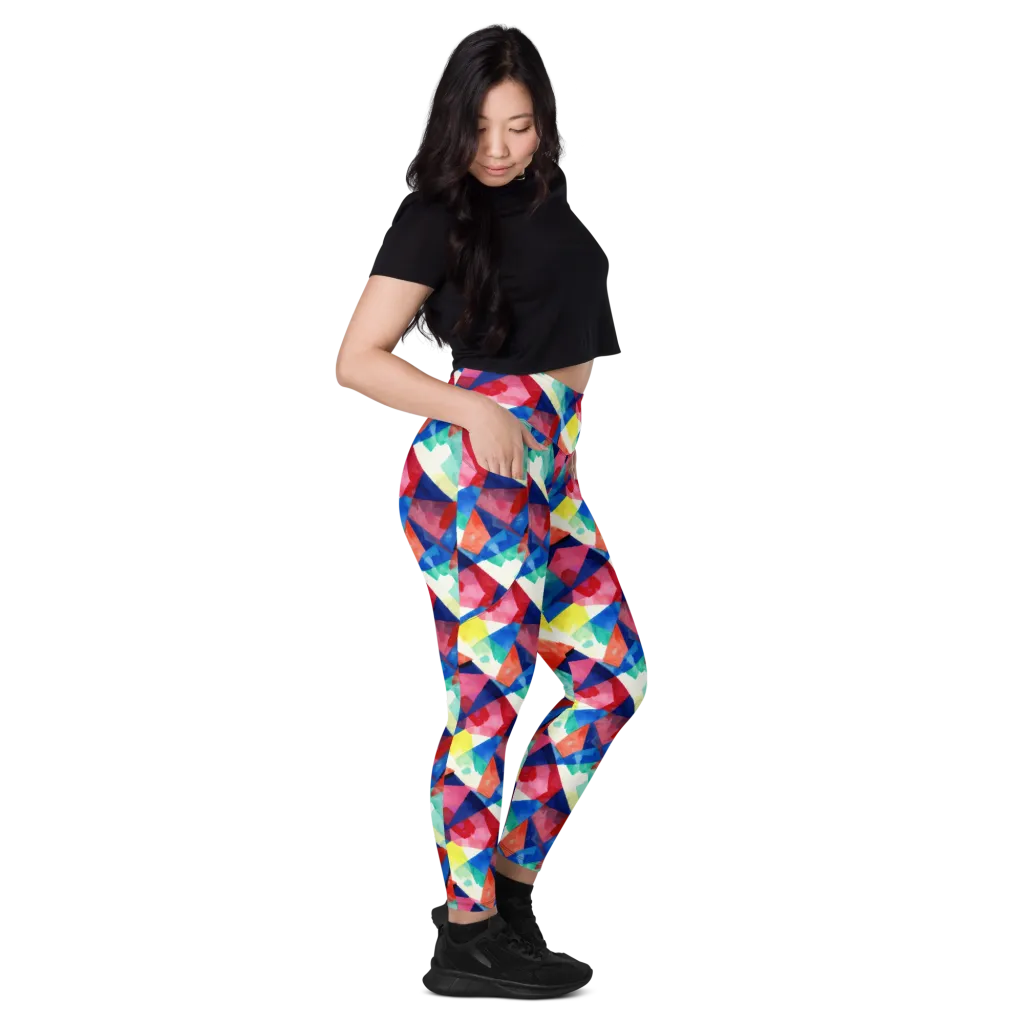 Chromatic Collage on Leggings with Pockets — Right