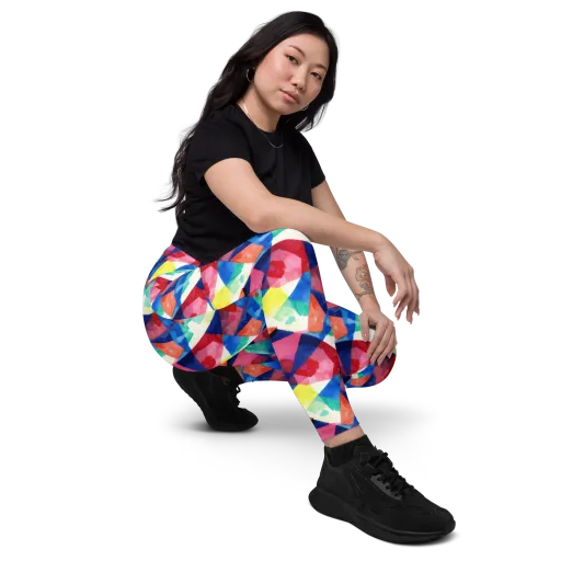 Chromatic Collage on a Leggings with Pockets
