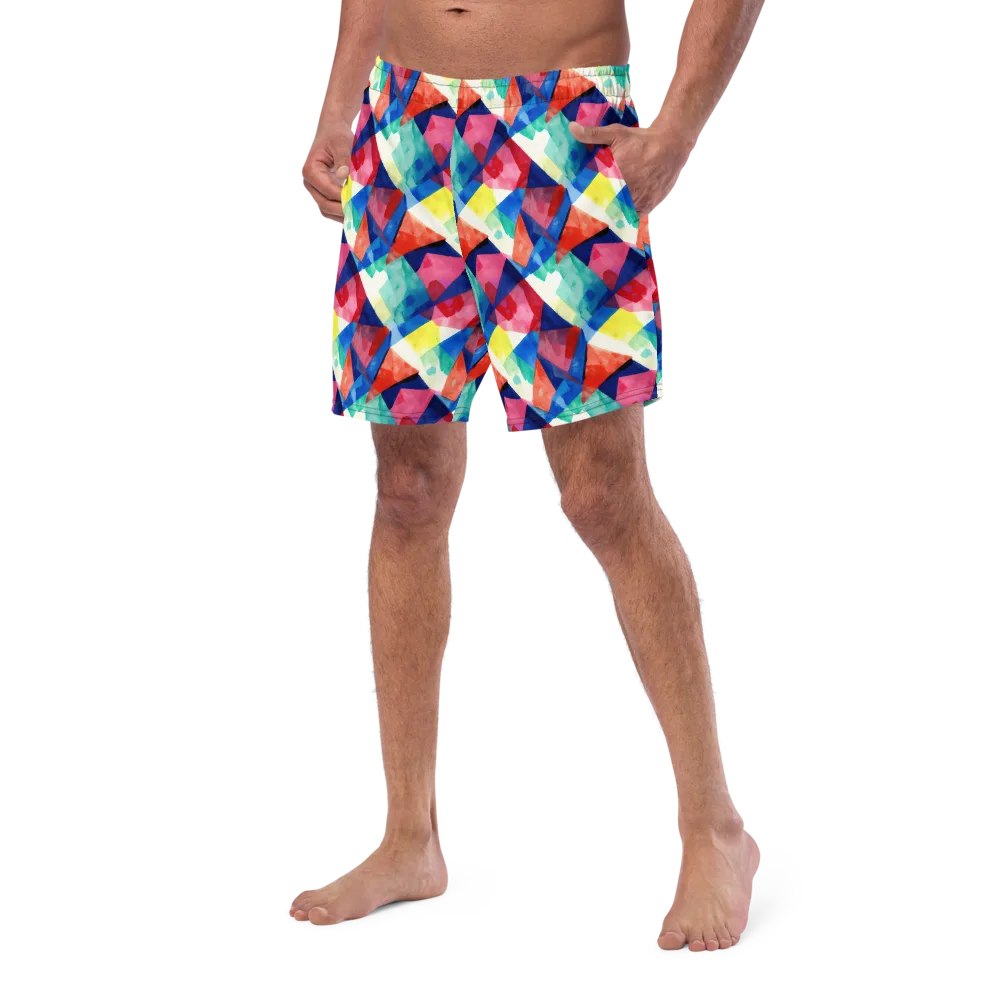 Chromatic Collage on Swim Trunks — Left Front
