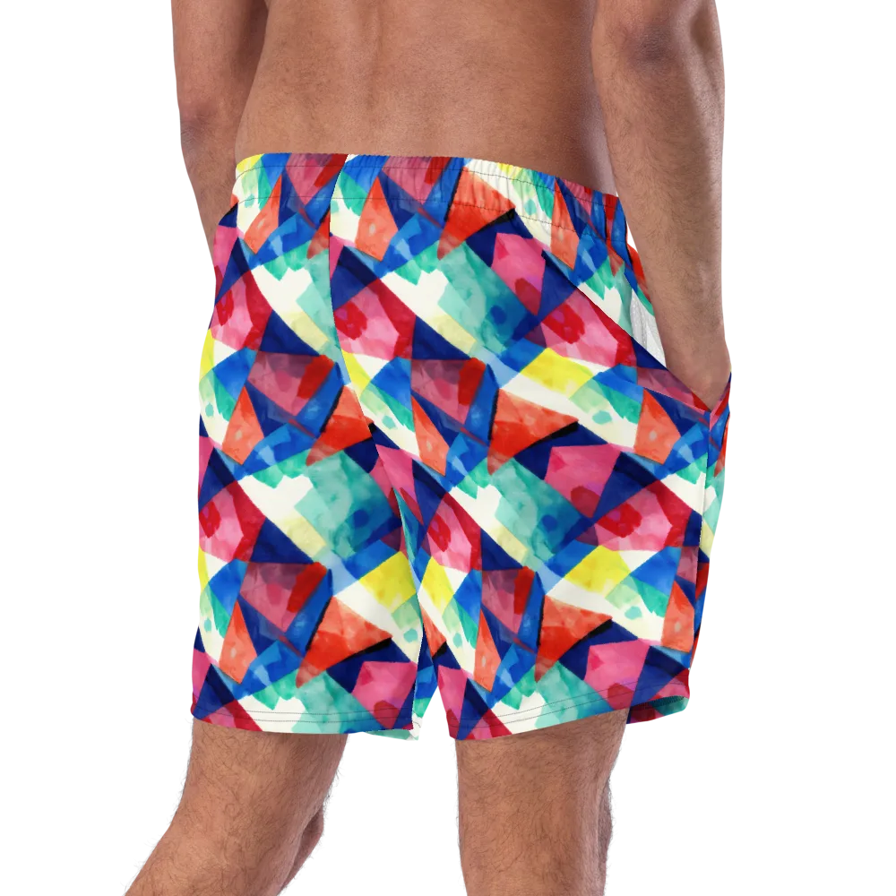 Chromatic Collage on Swim Trunks — Right Back