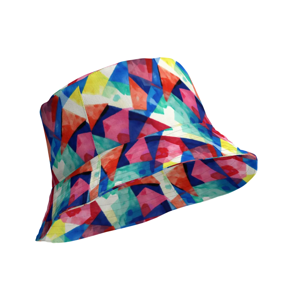 Chromatic Collage on Reversible Bucket Hat — Product details Outside
