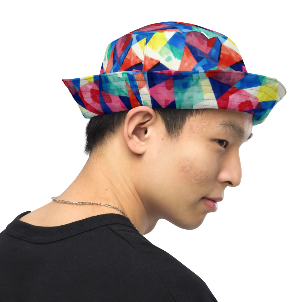 Chromatic Collage on Reversible Bucket Hat — Right Outside