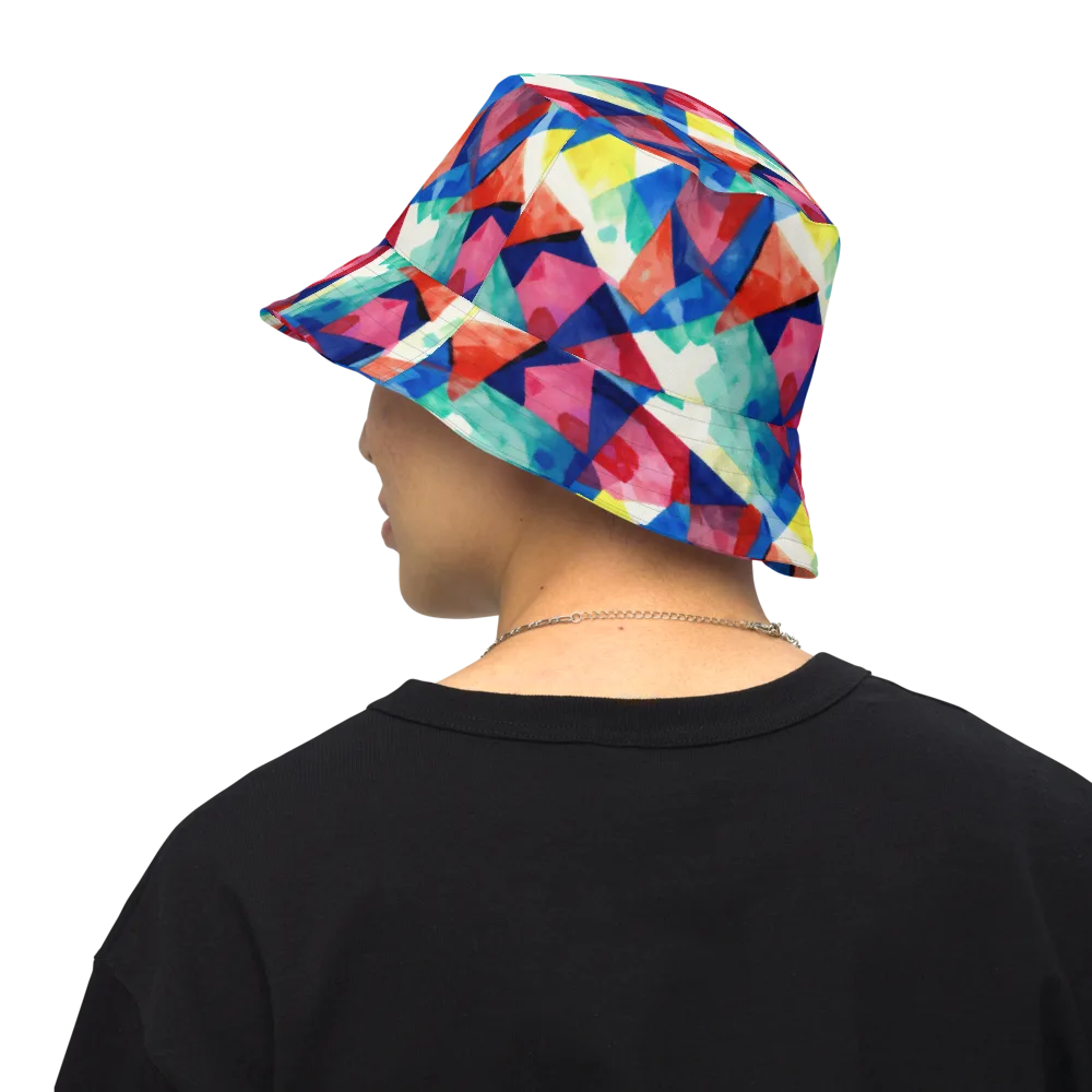 Chromatic Collage on Reversible Bucket Hat — Back Inside