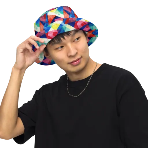 Chromatic Collage on a Reversible Bucket Hat