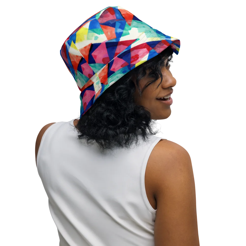 Chromatic Collage on Reversible Bucket Hat — Right Outside