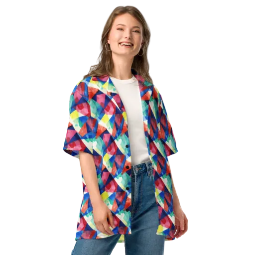 Chromatic Collage on a Button Shirt